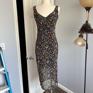 Black with yellow floral dress